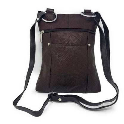 Casaba Womens Genuine Leather Crossbody Purse Shoulder Messenger Bag Organizer-Black-