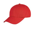 100% Washed Cotton Low Crown Unstructured 6 Panel Baseball Caps Hats-RED-