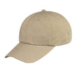 100% Washed Cotton Low Crown Unstructured 6 Panel Baseball Caps Hats-KHAKI-