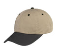 100% Washed Cotton Low Crown Unstructured 6 Panel Baseball Caps Hats-BLACK/KHAKI-