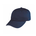 Sandwich Baseball Low Crown 6 Panel Unstructured Caps Hats 100% Washed Cotton-Navy/White-