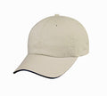 Sandwich Baseball Low Crown 6 Panel Unstructured Caps Hats 100% Washed Cotton-Beige/Navy-