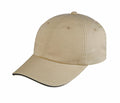 Sandwich Baseball Low Crown 6 Panel Unstructured Caps Hats 100% Washed Cotton-Khaki/Black-