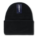 Classic Decky Cuffed Long Beanies Acrylic Ski Skull Winter Warm Hats Caps Unisex-186 - Black-