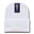 Classic Decky Cuffed Long Beanies Acrylic Ski Skull Winter Warm Hats Caps Unisex-186 - White-