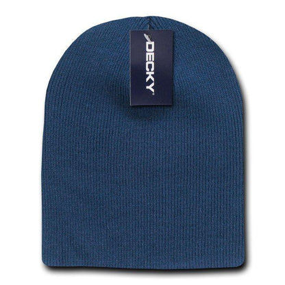 Classic Decky Short Knitted Acrylic Warm Beanies Skull Ski Caps Hats Unisex-Black-