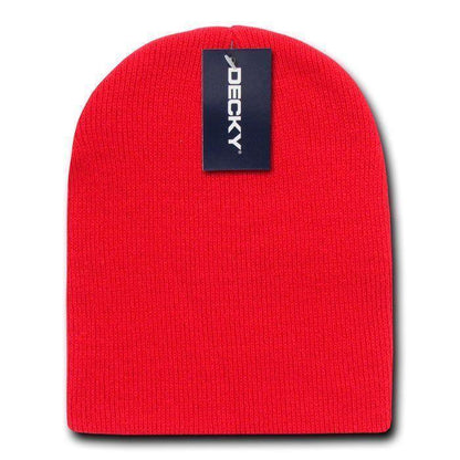 Classic Decky Short Knitted Acrylic Warm Beanies Skull Ski Caps Hats Unisex-Black-