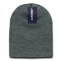 Classic Decky Short Knitted Acrylic Warm Beanies Skull Ski Caps Hats Unisex-Heather Charcoal-