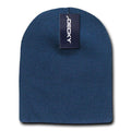 Classic Decky Short Knitted Acrylic Warm Beanies Skull Ski Caps Hats Unisex-Navy-