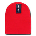 Classic Decky Short Knitted Acrylic Warm Beanies Skull Ski Caps Hats Unisex-Red-