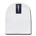 Classic Decky Short Knitted Acrylic Warm Beanies Skull Ski Caps Hats Unisex-White-