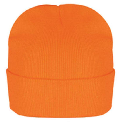 Cuffed Long Folded 12inch Beanie Beanies Warm Knitted Winter Hats Skiing Unisex-Orange-