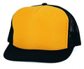 Classic Trucker Baseball Hats Caps Foam Mesh Blank Solid Two Tone Snapback Adult Youth-BLACK/GOLD-