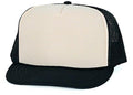 Classic Trucker Baseball Hats Caps Foam Mesh Blank Solid Two Tone Snapback Adult Youth-BROWN/BEIGE-
