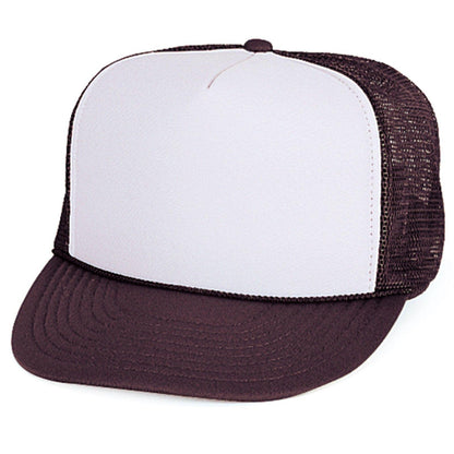 Classic Trucker Baseball Hats Caps Foam Mesh Blank Solid Two Tone Snapback Adult Youth-RED / WHITE / ROYAL-