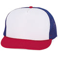 Classic Trucker Baseball Hats Caps Foam Mesh Blank Solid Two Tone Snapback Adult Youth-RED / WHITE / ROYAL-