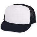 Classic Trucker Baseball Hats Caps Foam Mesh Blank Solid Two Tone Snapback Adult Youth-BLACK/WHITE-