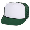 Classic Trucker Baseball Hats Caps Foam Mesh Blank Solid Two Tone Snapback Adult Youth-KELLY/WHITE-