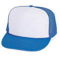 Classic Trucker Baseball Hats Caps Foam Mesh Blank Solid Two Tone Snapback Adult Youth-COL/BLUE - WHITE-