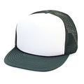 Classic Trucker Baseball Hats Caps Foam Mesh Blank Solid Two Tone Snapback Adult Youth-DARK GREEN/WHITE-