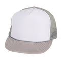 Classic Trucker Baseball Hats Caps Foam Mesh Blank Solid Two Tone Snapback Adult Youth-GRAY/WHITE-