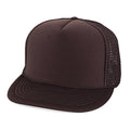 Classic Trucker Baseball Hats Caps Foam Mesh Blank Solid Two Tone Snapback Adult Youth-BROWN-