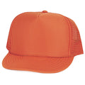 Classic Trucker Baseball Hats Caps Foam Mesh Blank Solid Two Tone Snapback Adult Youth-ORANGE-