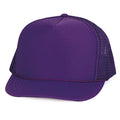 Classic Trucker Baseball Hats Caps Foam Mesh Blank Solid Two Tone Snapback Adult Youth-PURPLE-