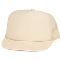 Classic Trucker Baseball Hats Caps Foam Mesh Blank Solid Two Tone Snapback Adult Youth-BEIGE-