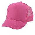Classic Trucker Baseball Hats Caps Foam Mesh Blank Solid Two Tone Snapback Adult Youth-HOT PINK-