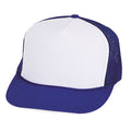 Classic Trucker Baseball Hats Caps Foam Mesh Blank Solid Two Tone Snapback Adult Youth-YOUTH -ROYAL/WHITE-