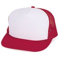 Classic Trucker Baseball Hats Caps Foam Mesh Blank Solid Two Tone Snapback Adult Youth-YOUTH -RED/WHITE-