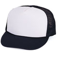Classic Trucker Baseball Hats Caps Foam Mesh Blank Solid Two Tone Snapback Adult Youth-YOUTH -BLACK/WHITE-