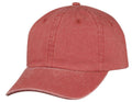 Classic Washed Cotton Pigment Dyed Vintage 6 Panel Low Crown Baseball Caps Hats-RED-