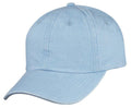 Classic Washed Cotton Pigment Dyed Vintage 6 Panel Low Crown Baseball Caps Hats-LT BLUE-