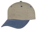 Classic Washed Cotton Pigment Dyed Vintage 6 Panel Low Crown Baseball Caps Hats-NAVY/KHAKI-