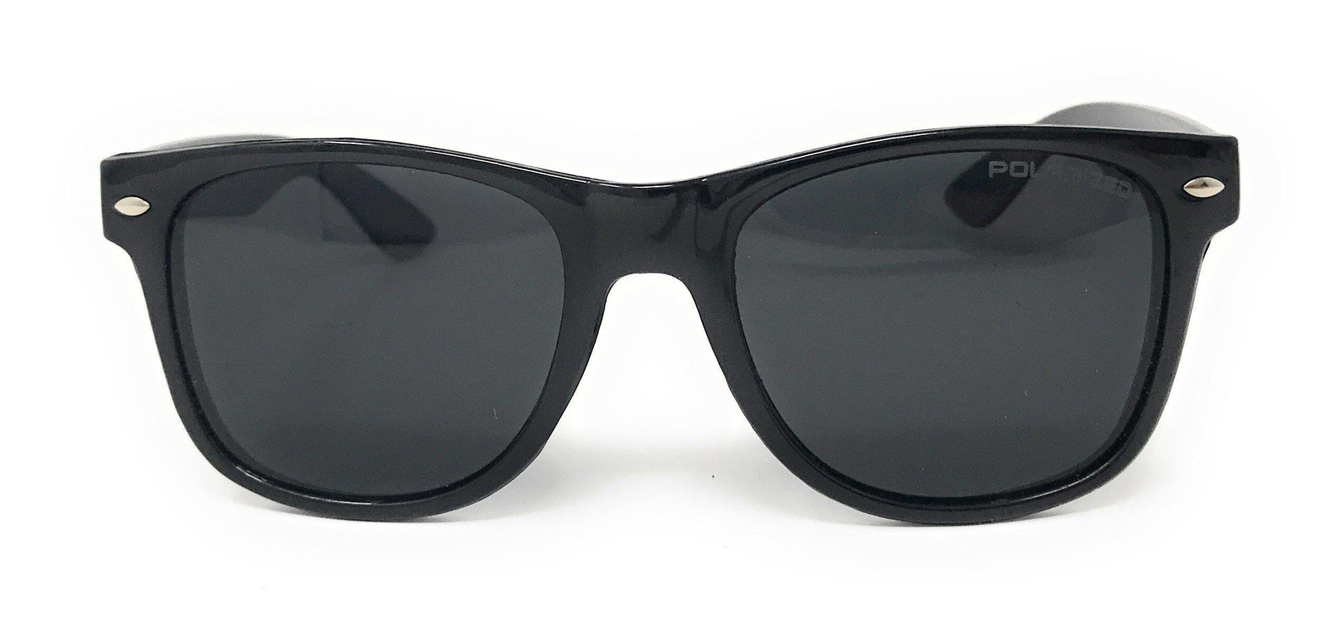 Classic Way Black Polarized Sunglasses with Pouch Great for Summer Unisex-Black (lens) Black (frame)-