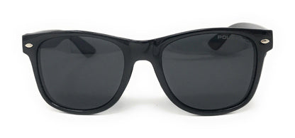 Classic Way Black Polarized Sunglasses with Pouch Great for Summer Unisex-Black (lens) Black (frame)-