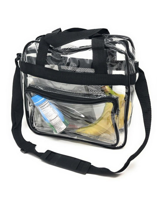 Clear Messenger Tote Bag Transparent Book School Concerts Stadium Tsa Security-