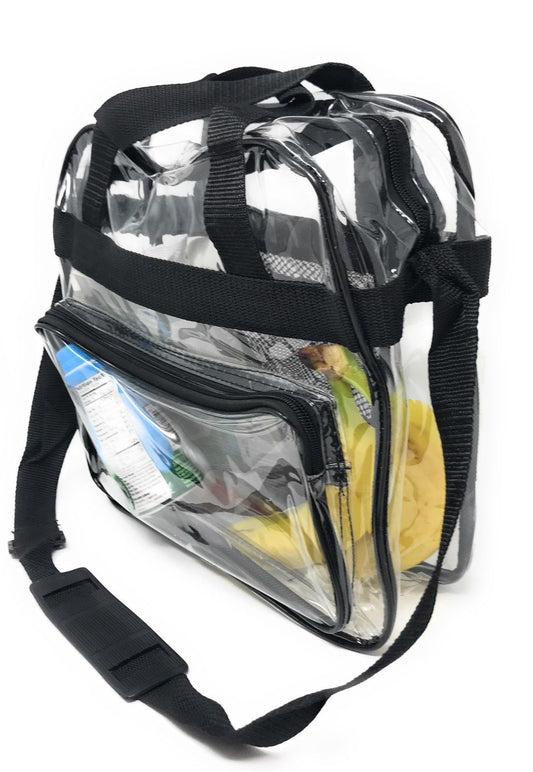 Clear Messenger Tote Bag Transparent Book School Concerts Stadium Tsa Security-