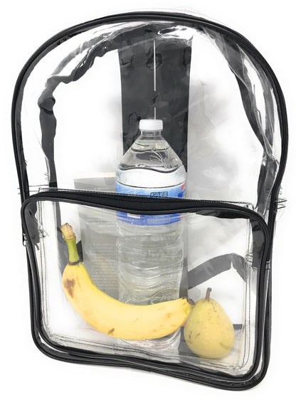 Clear Transparent Backpack Book Bag School Concerts Sports Stadium TSA Security-