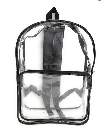 Clear Transparent Backpack Book Bag School Concerts Sports Stadium TSA Security-