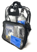 Clear Transparent Backpack Book Bag School Stadium Security Tsa Travel Rally 12X15inch-Black-