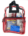 Clear Transparent Backpack Book Bag School Stadium Security Tsa Travel Rally 12X15inch-Red-