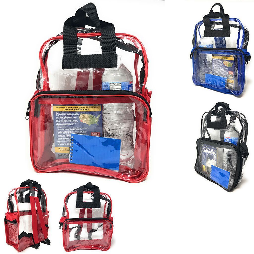 Clear Transparent Backpack Book Bag School Stadium Security Tsa Travel Rally 12X15inch-Royal Blue-