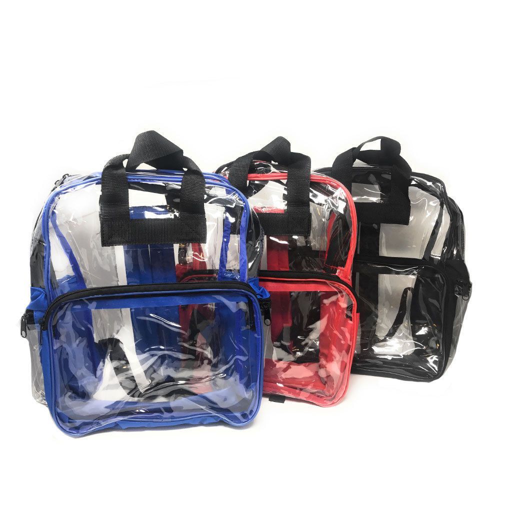 Clear Transparent Backpack Book Bag School Stadium Security Tsa Travel Rally 12X15inch-Royal Blue-