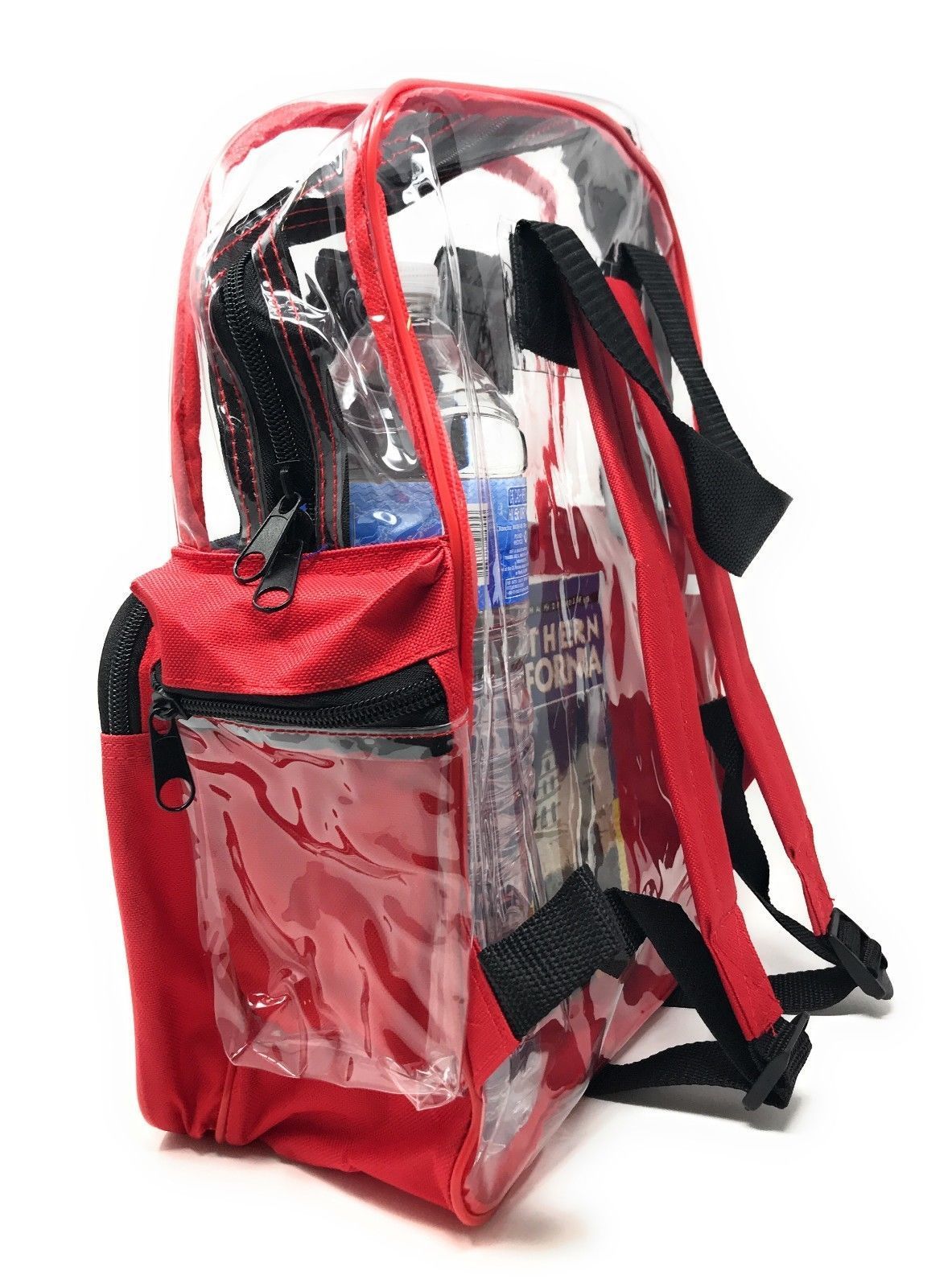 Clear Transparent Backpack Book Bag School Stadium Security Tsa Travel Rally 12X15inch-Royal Blue-