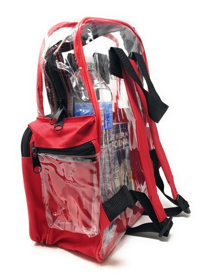 Clear Transparent Backpack Book Bag School Stadium Security Tsa Travel Rally 12X15inch-Royal Blue-