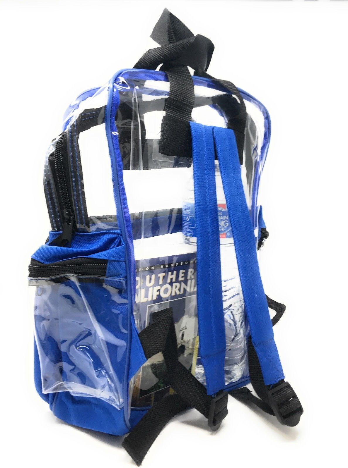 Clear Transparent Backpack Book Bag School Stadium Security Tsa Travel Rally 12X15inch-Royal Blue-