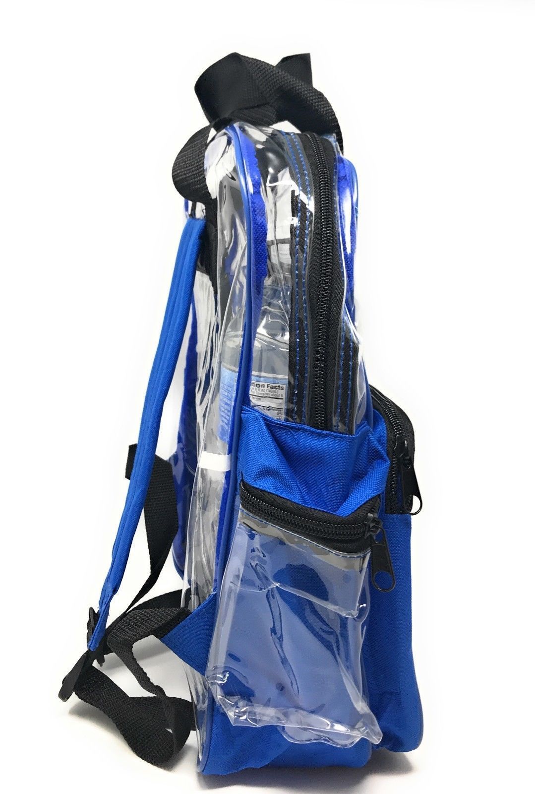 Clear Transparent Backpack Book Bag School Stadium Security Tsa Travel Rally 12X15inch-Royal Blue-